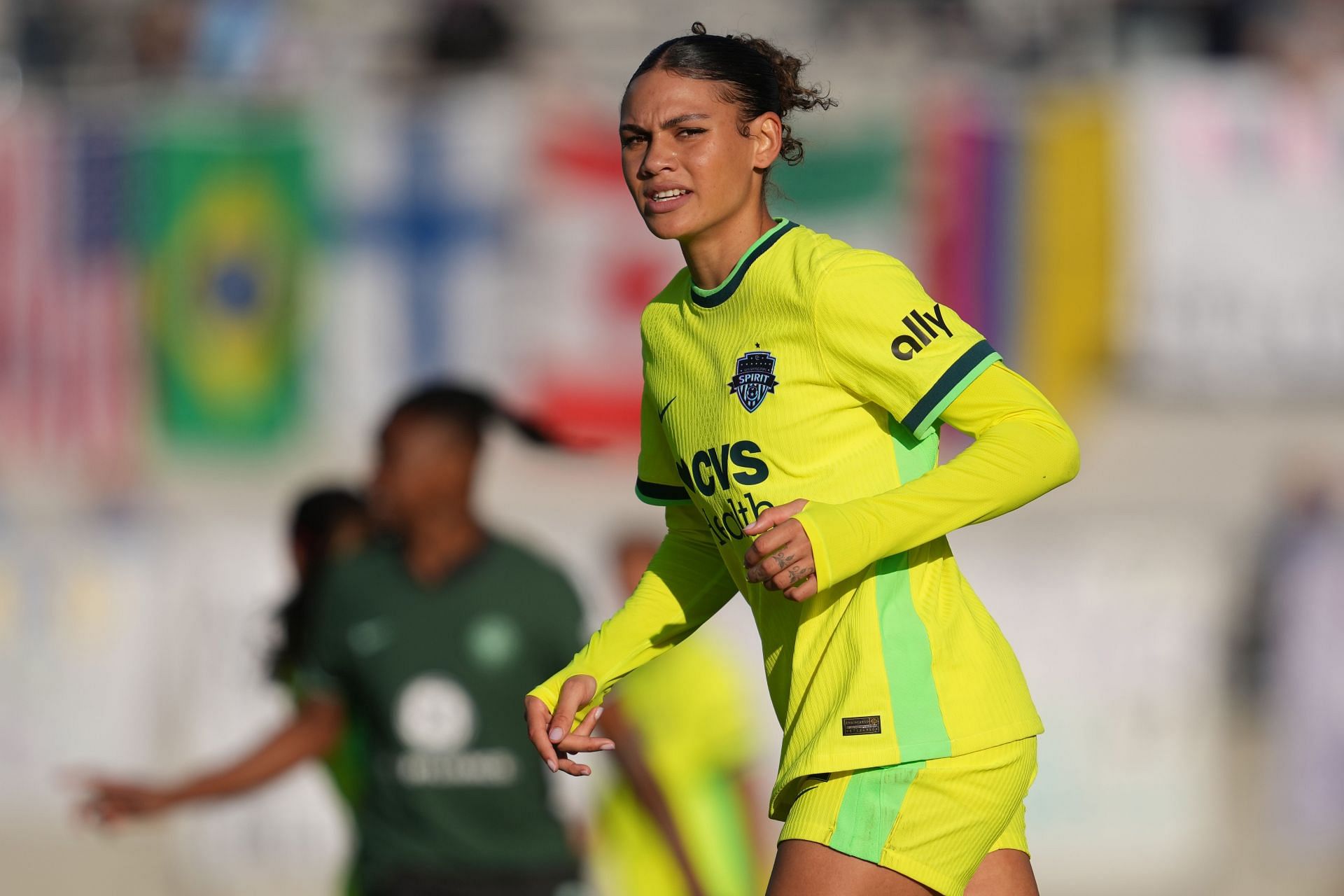 Trinity Rodman at the Racing Louisville v Washington Spirit - (Source: Getty)